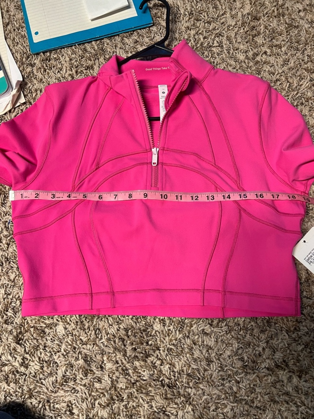 Lululemon Define Cropped Half Zip *Luon Sonic Pink - Picture 7 of 8